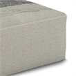 Simpli Home Sabella 20 inch Wide Boho Square Pouf in Gray & White PET Polyester