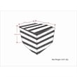 Simpli Home Liam Boho Square Woven Pouf in Natural and White
