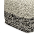 Simpli Home Macie 18 inch Wide Boho Square Pouf in Gray and White PET Polyester