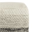 Simpli Home Macie 18 inch Wide Boho Square Pouf in Gray and White PET Polyester