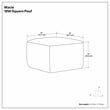 Simpli Home Macie 18 inch Wide Boho Square Pouf in Gray and White PET Polyester