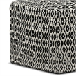Simpli Home Kiana Boho Square Woven Pouf in Black and White