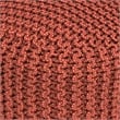 Simpli Home Wynne 18 inch Wide Boho Round Knitted Pouf in Orange PET Polyester