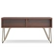 Simpli Home Hunter Solid Wood Lift Top Coffee Table in Umber Brown and Gold