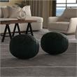 Drury Boho Round Pouf in Teal Patterened Genuine Leather