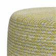 Bayley Transitional Round Braided Pouf in Muted Yellow and Natural Cotton