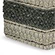 Grady Contemporary Square Pouf in Green and Natural Handloom Woven