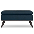 Owen 36 in.W Coffee Table Storage Ottoman in Distressed Dark Blue Faux Leather