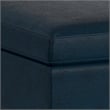 Owen 36 in.W Coffee Table Storage Ottoman in Distressed Dark Blue Faux Leather