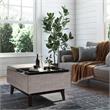 Owen 34 in.W Tray Top Table Storage Ottoman in Distressed Gray Faux Leather