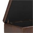 Shay 34 in.W Coffee Table Storage in Distressed Chestnut Brown Faux Leather