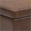 Shay 34 in.W Coffee Table Storage in Distressed Chestnut Brown Faux Leather