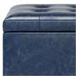 Cosmopolitan 34 in.W Contemporary Storage Ottoman in Denim Blue Faux Leather