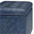 Cosmopolitan 34 in.W Contemporary Storage Ottoman in Denim Blue Faux Leather