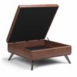 Owen 40 in.W Coffee Table StorageOttoman in Distressed Saddle Brown Faux Leather