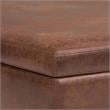 Owen 40 in.W Coffee Table StorageOttoman in Distressed Saddle Brown Faux Leather