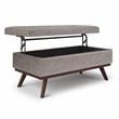 Owen 42 in.W Lift Top Table Storage Ottoman in Distressed Gray Faux Leather