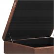 Shay 38 in.W Large Coffee Table Ottoman in Distressed Saddle Brown Faux Leather