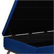 Owen 36 in.W Mid Century Coffee Table Storage Ottoman in Blue Velvet Fabric