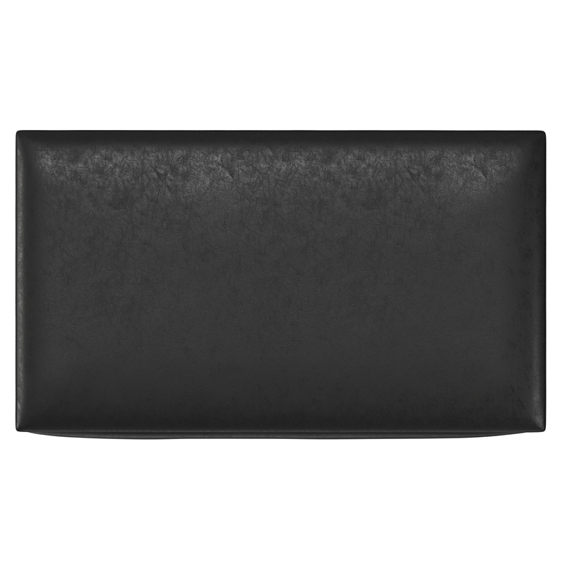 Owen 42 in.W LiftTop Large Coffee Table Ottoman in Distressed Black Faux Leather