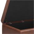 Shay 34in W Coffee Table Storage Ottoman in Distressed Saddle Brown Faux Leather