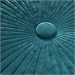 Grafton Transitional Round Pouf in Teal Green Velvet Fabric with Woven Details