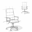 Foley Swivel Adjustable Executive Computer Office Chair in Distressed Blue
