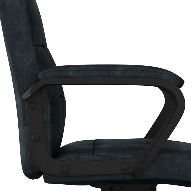 Brewer Swivel Adjustable Executive Computer Office Chair in Distressed Blue