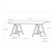 Sawhorse Industrial 48 inch Wide SOLID WALNUT WOOD and Metal Coffee Table