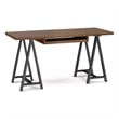 Sawhorse Industrial 60 inch Wide SOLID WALNUT WOOD and Metal Desk