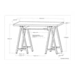 Sawhorse Industrial 60 inch Wide SOLID WALNUT WOOD and Metal Desk
