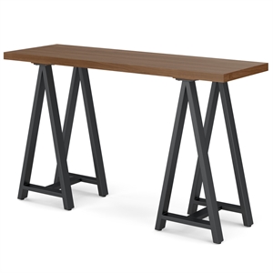 sawhorse 50 inch wide solid walnut veneer and metal console sofa table