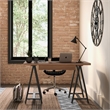 Sawhorse Industrial 50 inch Wide SOLID WALNUT WOOD and Metal Small Desk