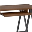 Sawhorse Industrial 50 inch Wide SOLID WALNUT WOOD and Metal Small Desk