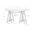 Sawhorse Industrial 50 inch Wide SOLID WALNUT WOOD and Metal Small Desk