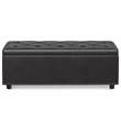 Hamilton 44 in.W Rectangle LiftTop Storage Ottoman in Tanners Brown Faux Leather