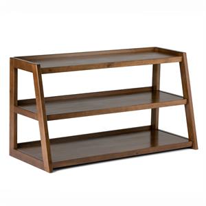 sawhorse 48in. w wood tv media stand in medium saddle brown for tvs up to 55 in.