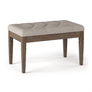 Waverly 28&quot WD Rectangle Tufted Ottoman Bench in Natural Linen Look Fabric