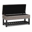 Lomond 43 in. W Rectangle Storage Ottoman Bench in Distressed Gray Faux Leather