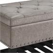 Lomond 43 in. W Rectangle Storage Ottoman Bench in Distressed Gray Faux Leather
