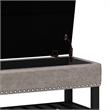 Lomond 43 in. W Rectangle Storage Ottoman Bench in Distressed Gray Faux Leather