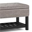 Lomond 43 in. W Rectangle Storage Ottoman Bench in Distressed Gray Faux Leather