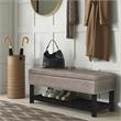 Lomond 43 in. W Rectangle Storage Ottoman Bench in Distressed Gray Faux Leather