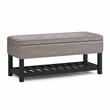 Lomond 43 in. W Rectangle Storage Ottoman Bench in Distressed Gray Faux Leather