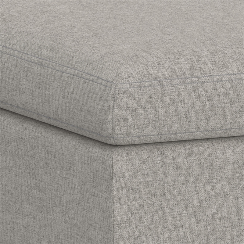 Owen 36 in. W Square Coffee Table Storage Ottoman in Cloud Gray Polyester Fabric