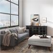 Owen 36 in. W Square Coffee Table Storage Ottoman in Cloud Gray Polyester Fabric