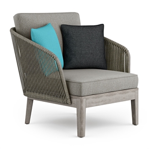 Carmel 32&quot W Contemporary Outdoor Chair in Gray Sand Drift Polyester Fabric