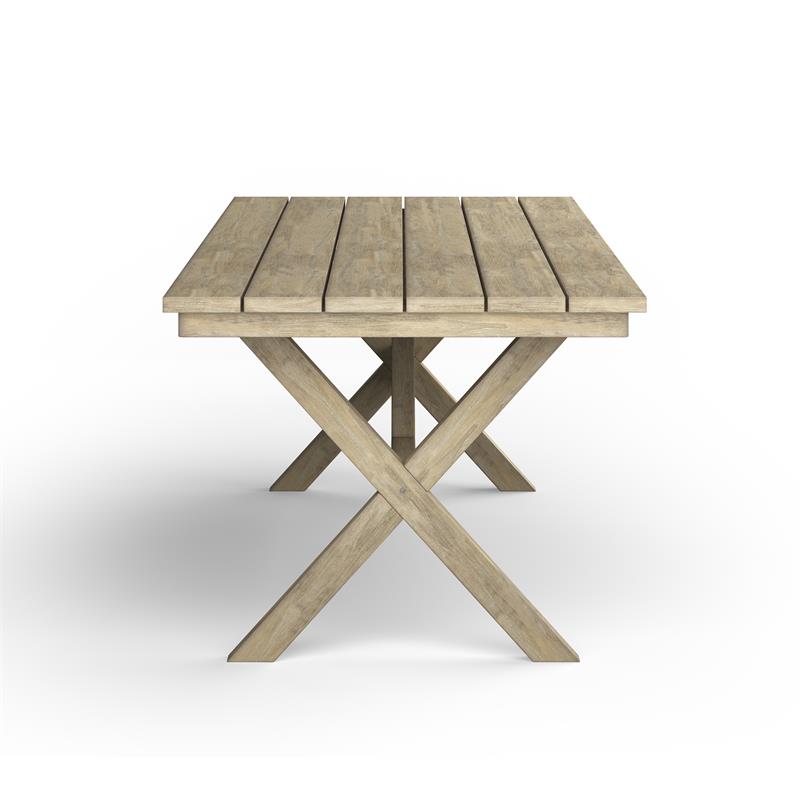 Cypress 83 inch Wide Farmhouse Outdoor Dining Table in Brushed Natural