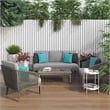 Carmel 75 in. W Contemporary Outdoor Sofa in Gray Sand Drift  Polyester Fabric