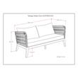 Santiago 75 inch Wide Contemporary Outdoor Sofa in Slate Gray Polyester Fabric